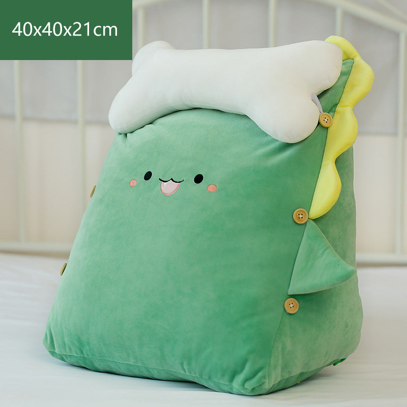 Dinosaur Plush Sofa Bed Cushion - Removable Washable Back Pillow for Home & Lounge