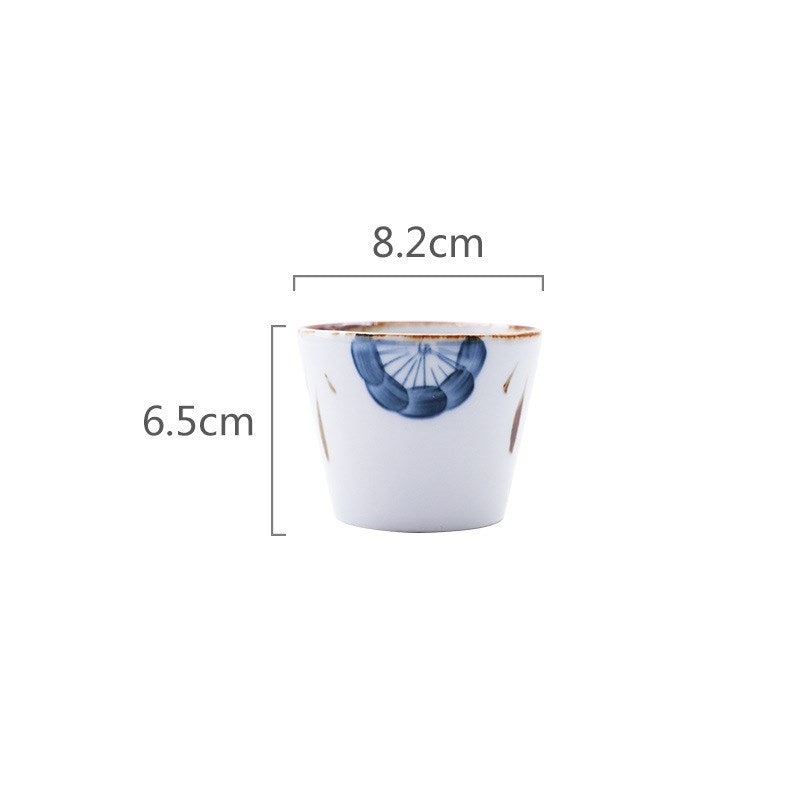 Portable Hand Painted Ceramic Tea Cup with Japanese Underglaze Craft