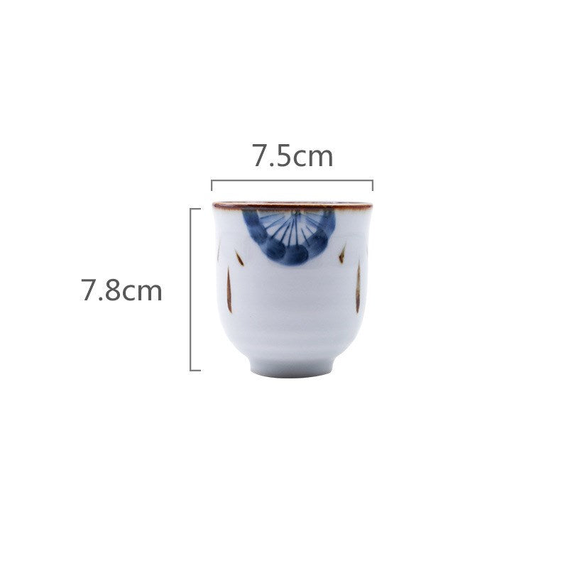 Portable Hand Painted Ceramic Tea Cup with Japanese Underglaze Craft