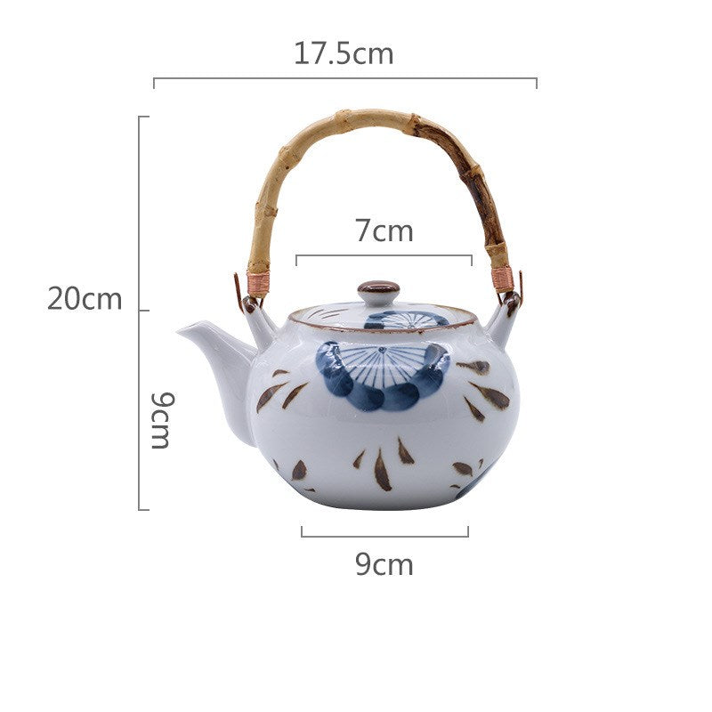 Portable Hand Painted Ceramic Tea Cup with Japanese Underglaze Craft
