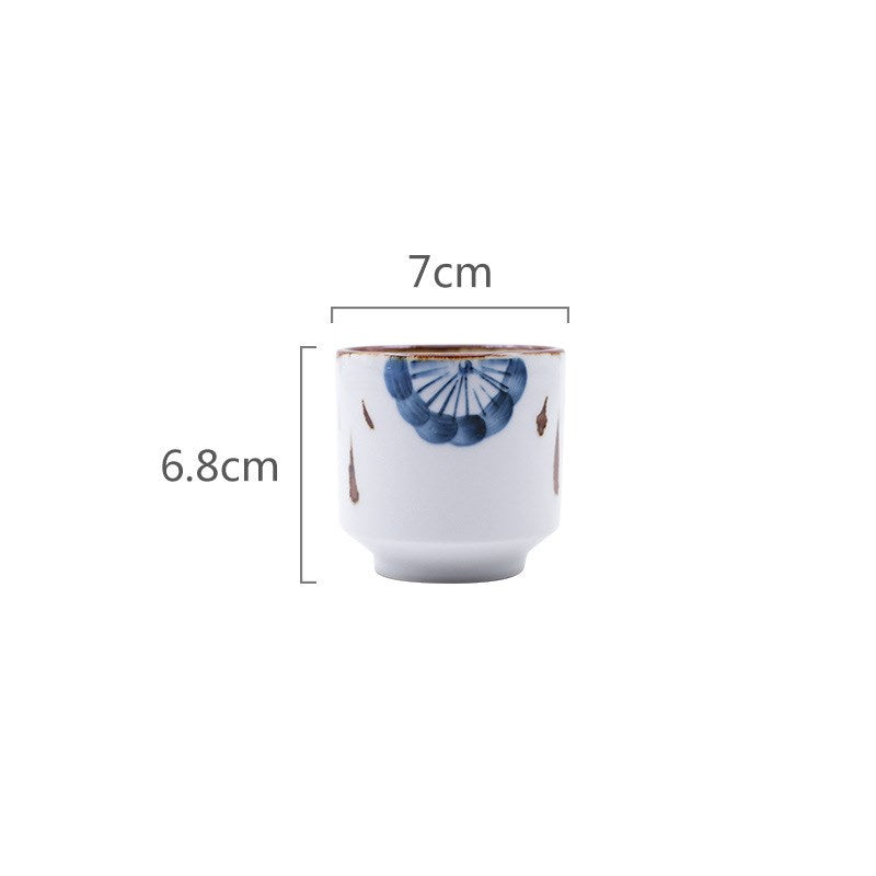 Portable Hand Painted Ceramic Tea Cup with Japanese Underglaze Craft