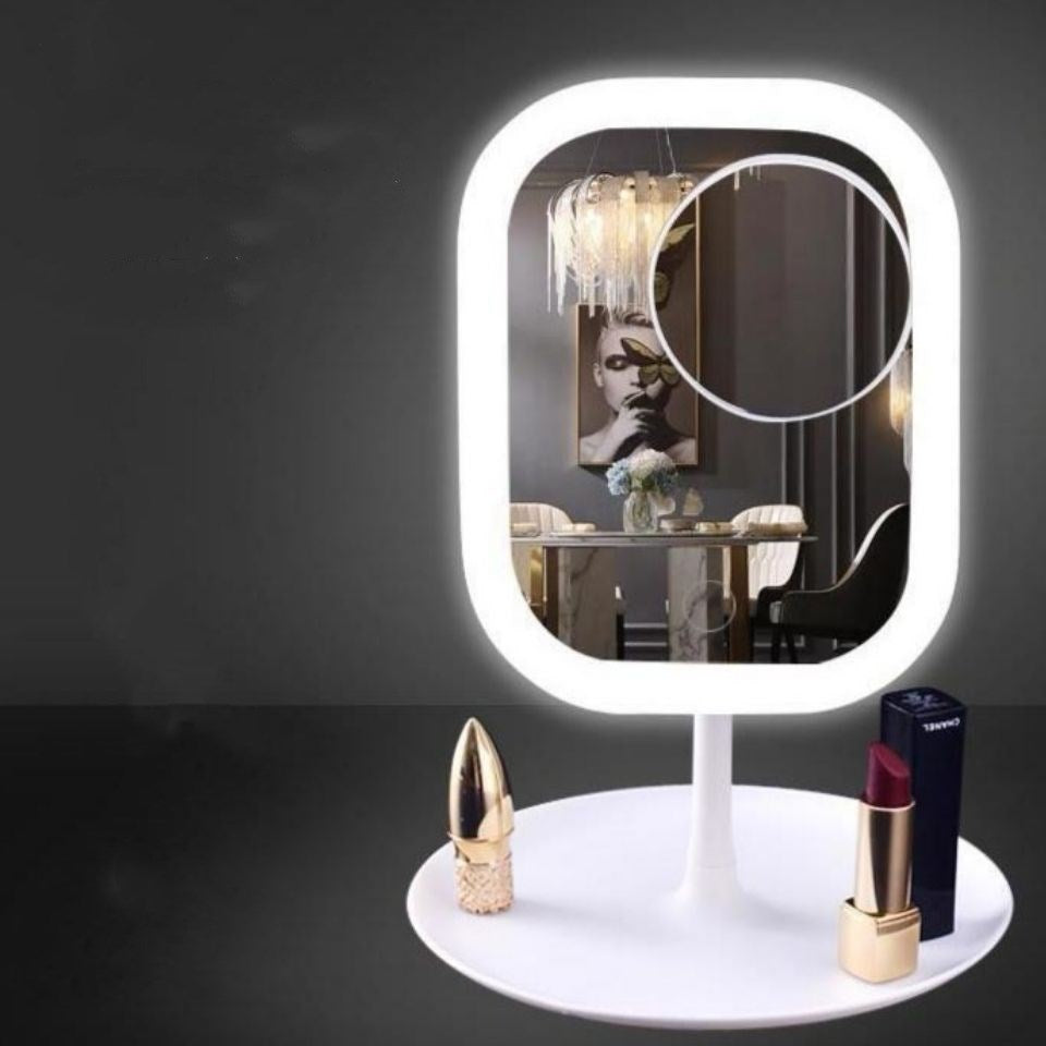 Desktop Makeup Mirror with LED Fill Light and Touch Control