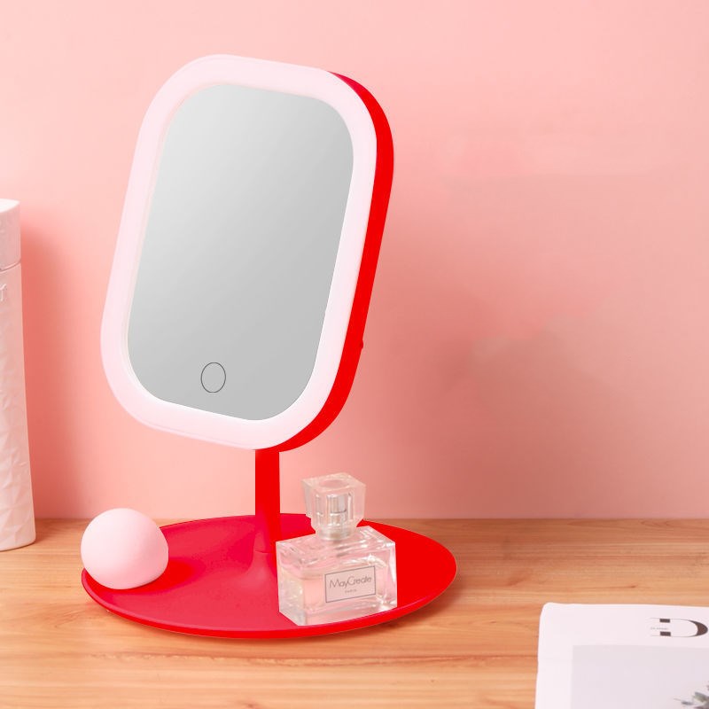 Desktop Makeup Mirror with LED Fill Light and Touch Control