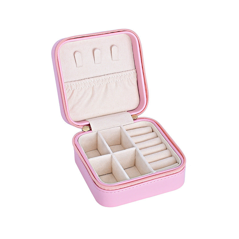 Jewelry Storage Box for Earrings and Rings Small Organizer with Mirror