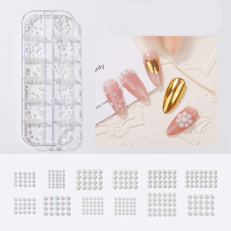 Diamond Rhinestone Butterfly Nail Stickers Set - Pearl & Shell Pieces for Nail Art
