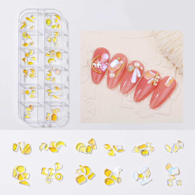 Diamond Rhinestone Butterfly Nail Stickers Set - Pearl & Shell Pieces for Nail Art