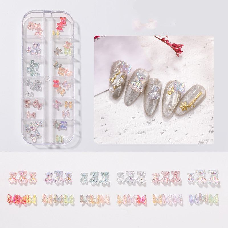 Diamond Rhinestone Butterfly Nail Stickers Set - Pearl & Shell Pieces for Nail Art