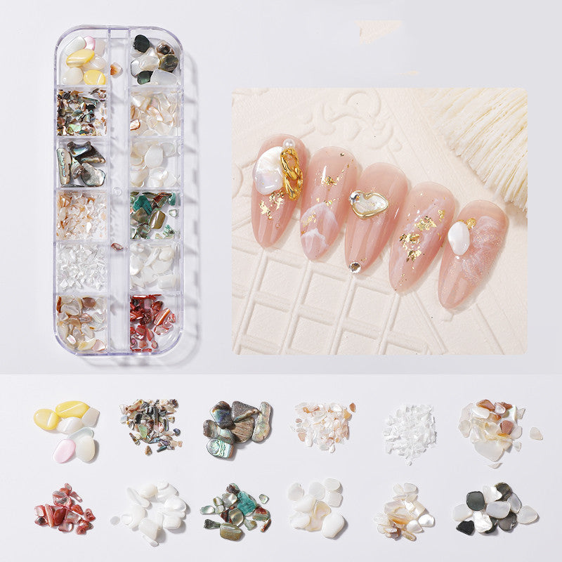 Diamond Rhinestone Butterfly Nail Stickers Set - Pearl & Shell Pieces for Nail Art