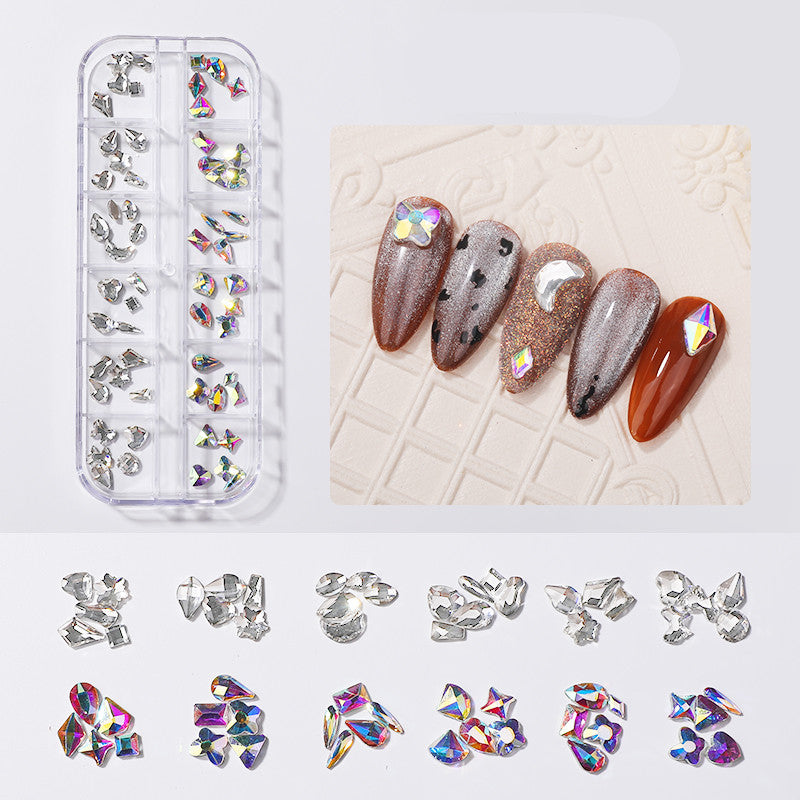 Diamond Rhinestone Butterfly Nail Stickers Set - Pearl & Shell Pieces for Nail Art