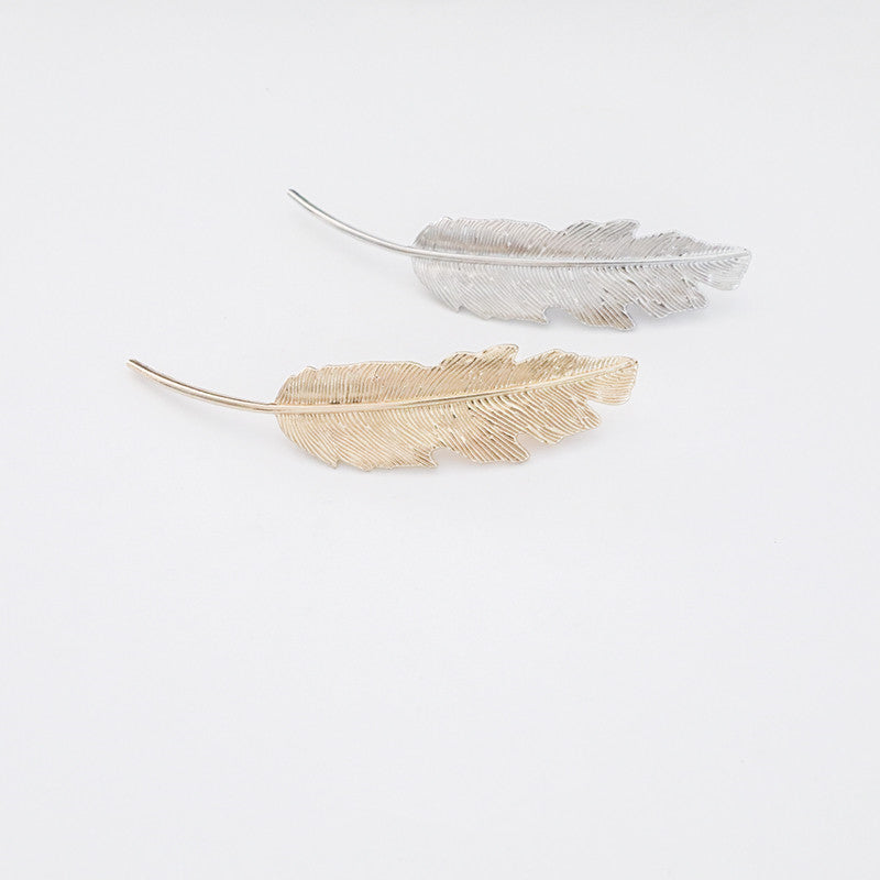 Feather Hairpin Antique Clip Headdress Retro Leaf Side Clip
