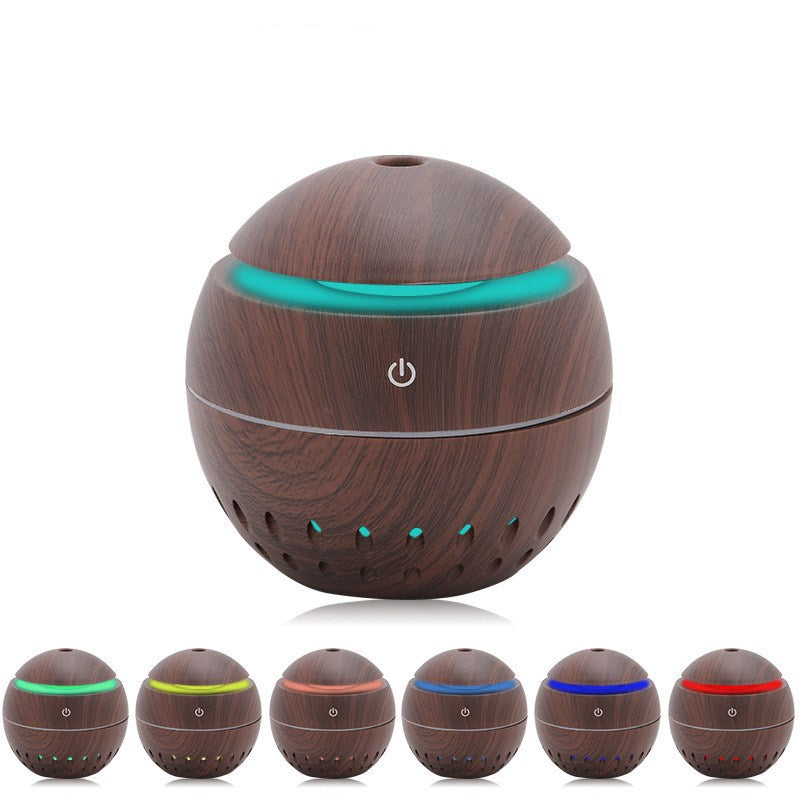 Wood Grain USB Humidifier Night Light for Car & Home