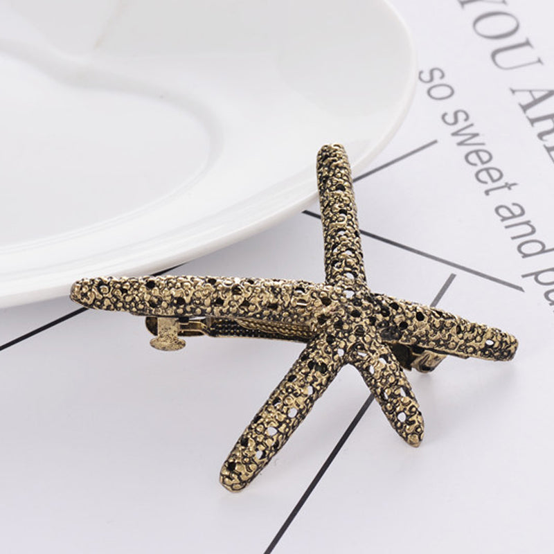 Retro Starfish Pearl Metal Hairpin Set - Women's Hair Accessories