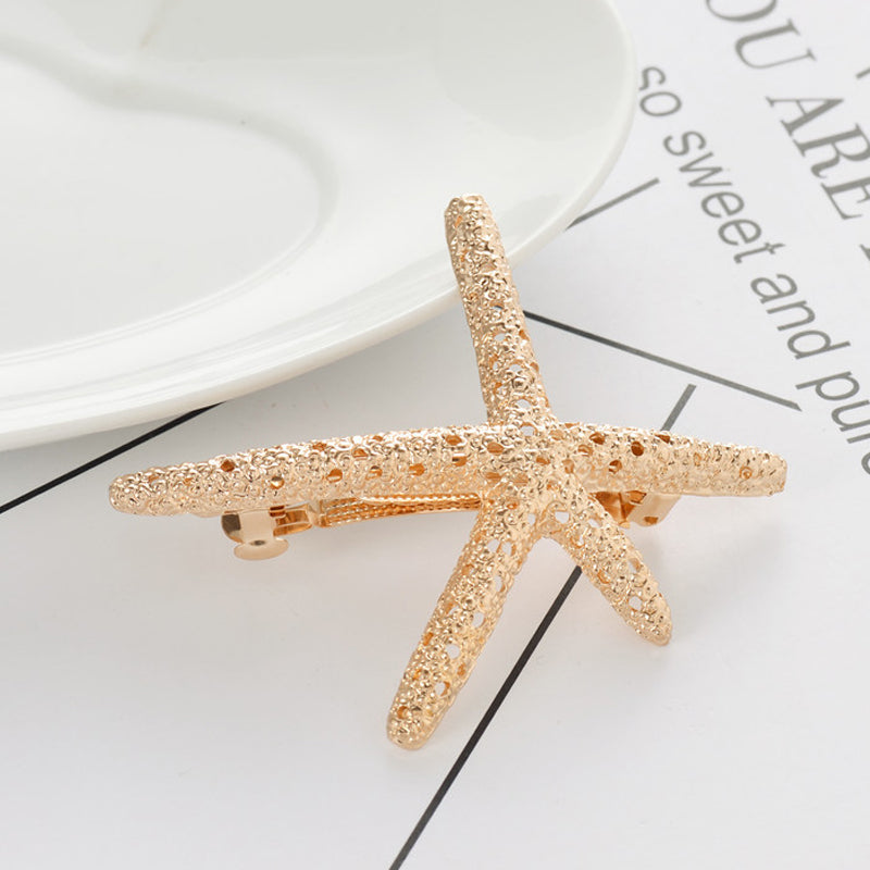 Retro Starfish Pearl Metal Hairpin Set - Women's Hair Accessories