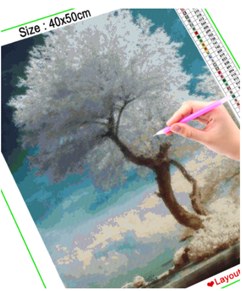 Diamond Embroidery Tree Landscape Wall Art - Home Decor 30x40cm