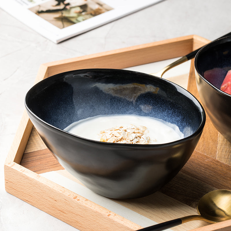 Porcelain Hot Pot and Noodle Bowl with Oblique Mouth - 6 Inch Snack Dish