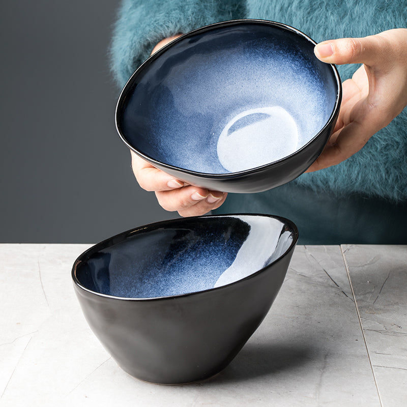 Porcelain Hot Pot and Noodle Bowl with Oblique Mouth - 6 Inch Snack Dish