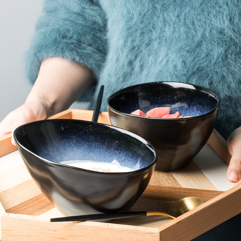 Porcelain Hot Pot and Noodle Bowl with Oblique Mouth - 6 Inch Snack Dish