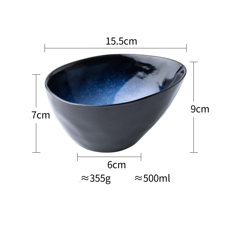 Porcelain Hot Pot and Noodle Bowl with Oblique Mouth - 6 Inch Snack Dish