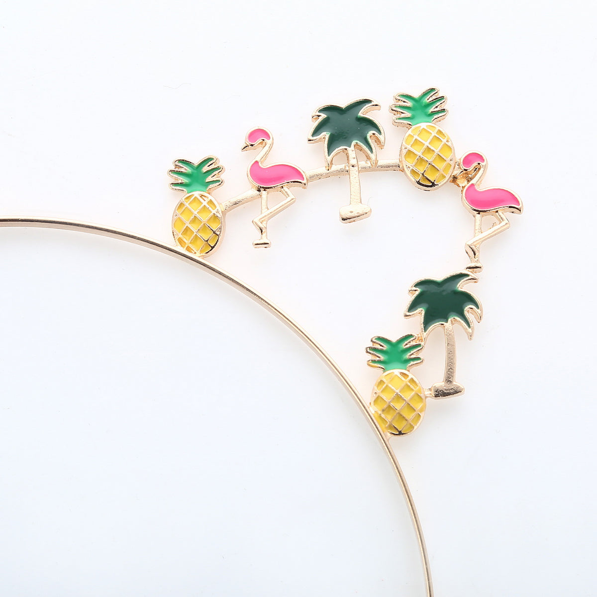 Animal/Zodiac Hair Band with Gold Alloy Pineapple Coconut Tree Design