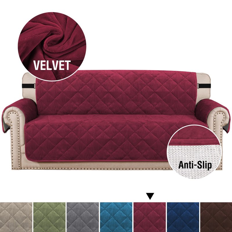 Non-Slip Crystal Plush Sofa Cushion Cover - Solid Color Home Decor