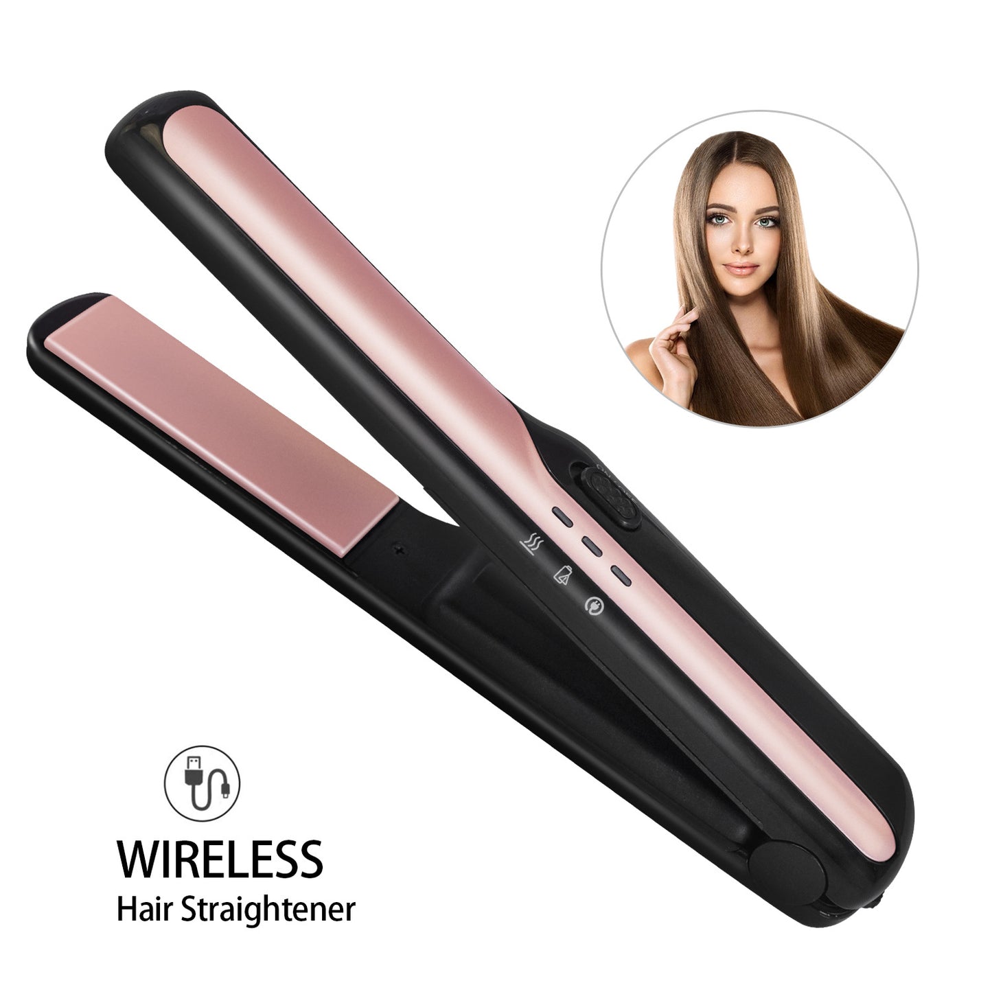 Wireless Curling Iron Comb for Beard & Hair Styling - USB Rechargeable