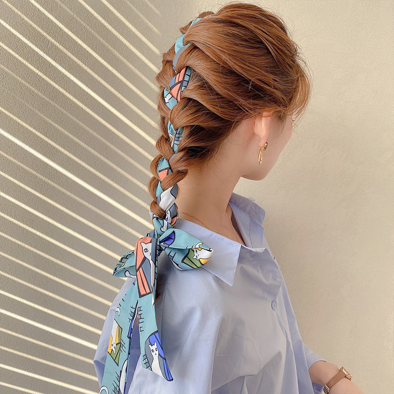Silk Scarf Hair Tie - Japanese Korean Style