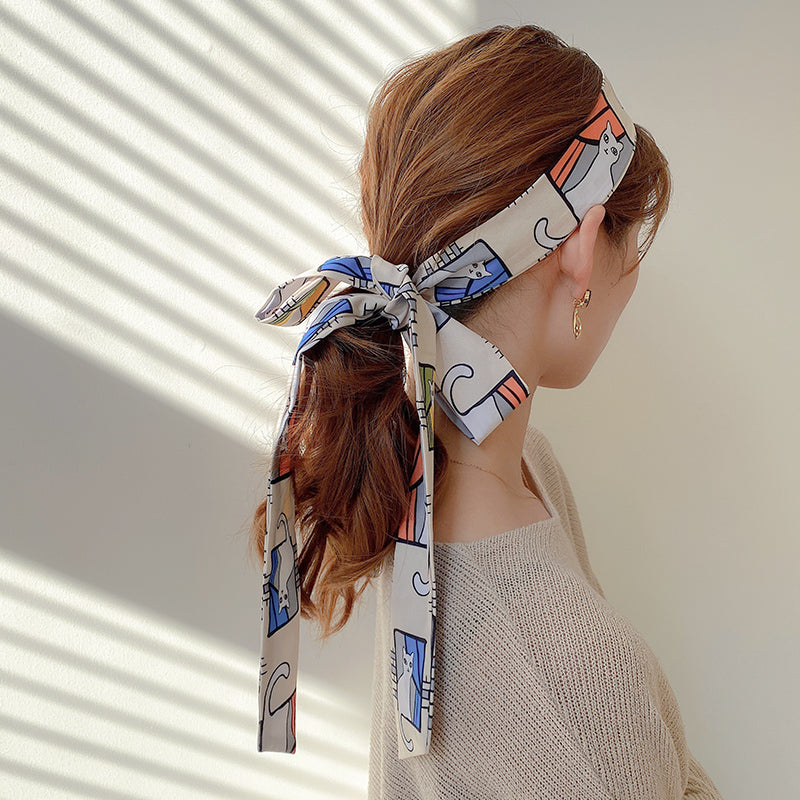 Silk Scarf Hair Tie - Japanese Korean Style