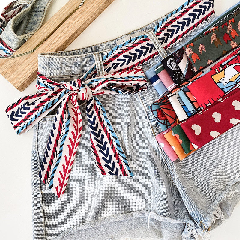 Silk Scarf Hair Tie - Japanese Korean Style
