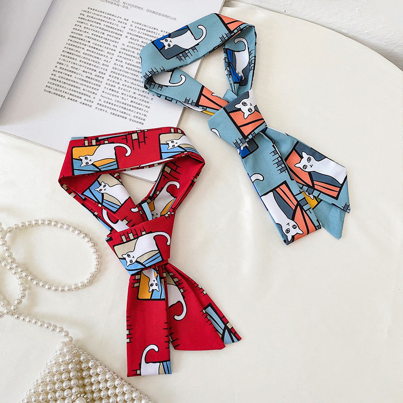 Silk Scarf Hair Tie - Japanese Korean Style