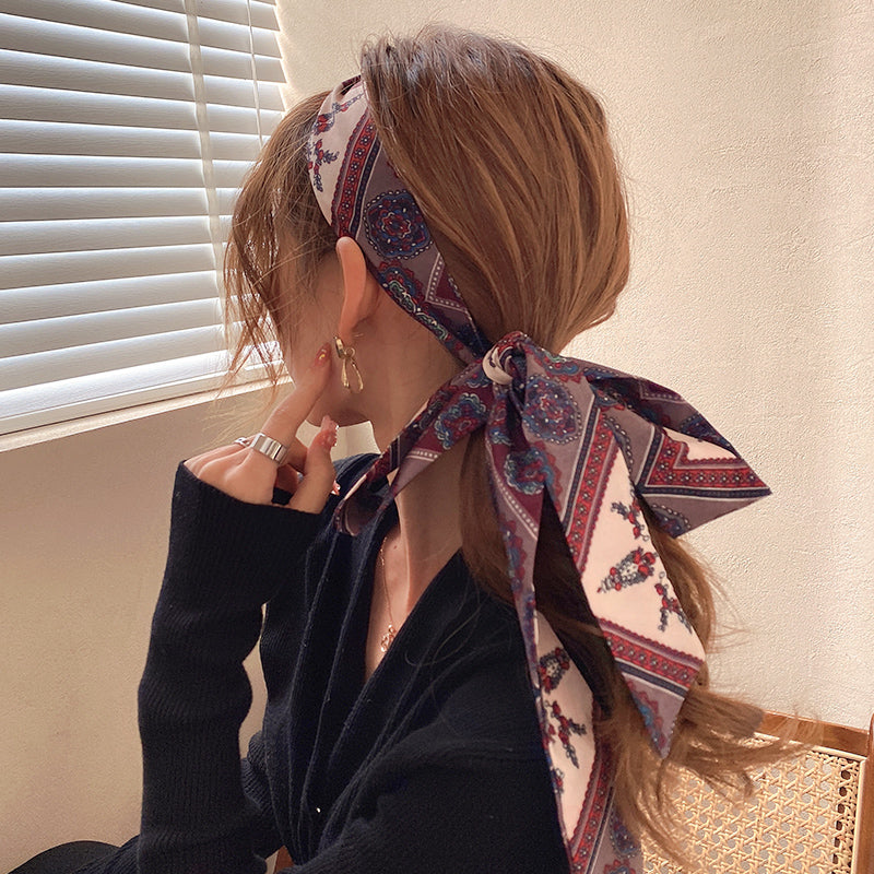 Silk Scarf Hair Tie - Japanese Korean Style