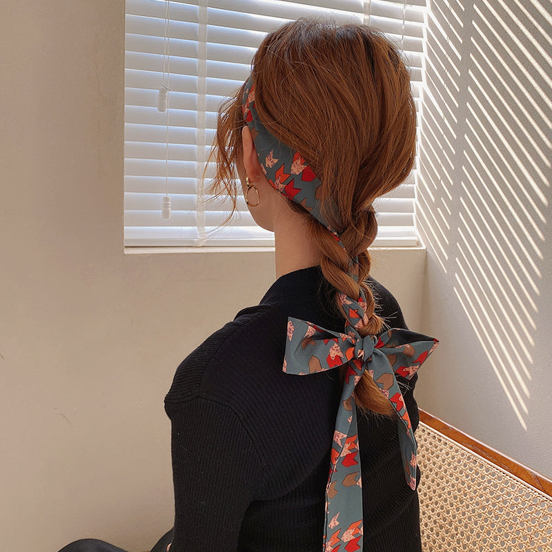 Silk Scarf Hair Tie - Japanese Korean Style