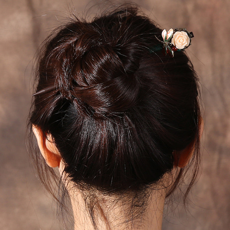 Wooden Hairpin - Black
