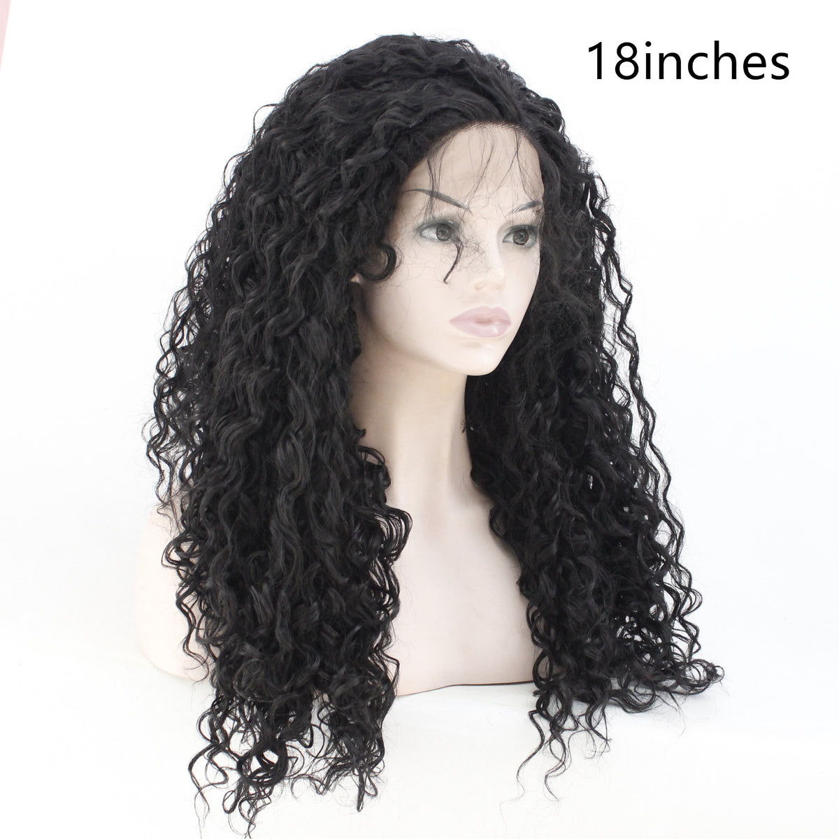 Long Curly Synthetic Wig - Black
