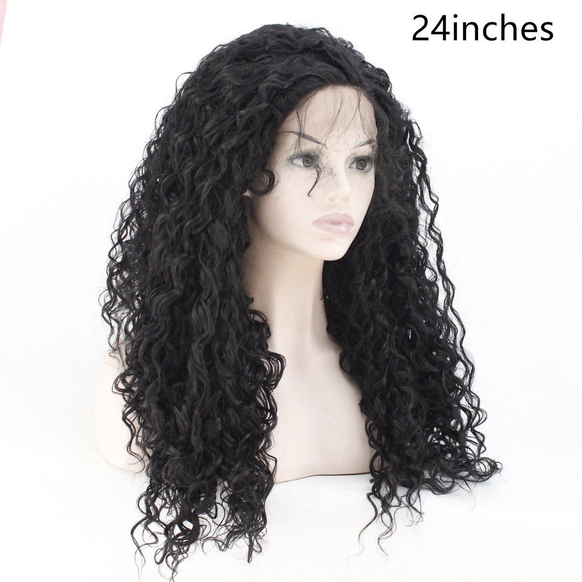 Long Curly Synthetic Wig - Black