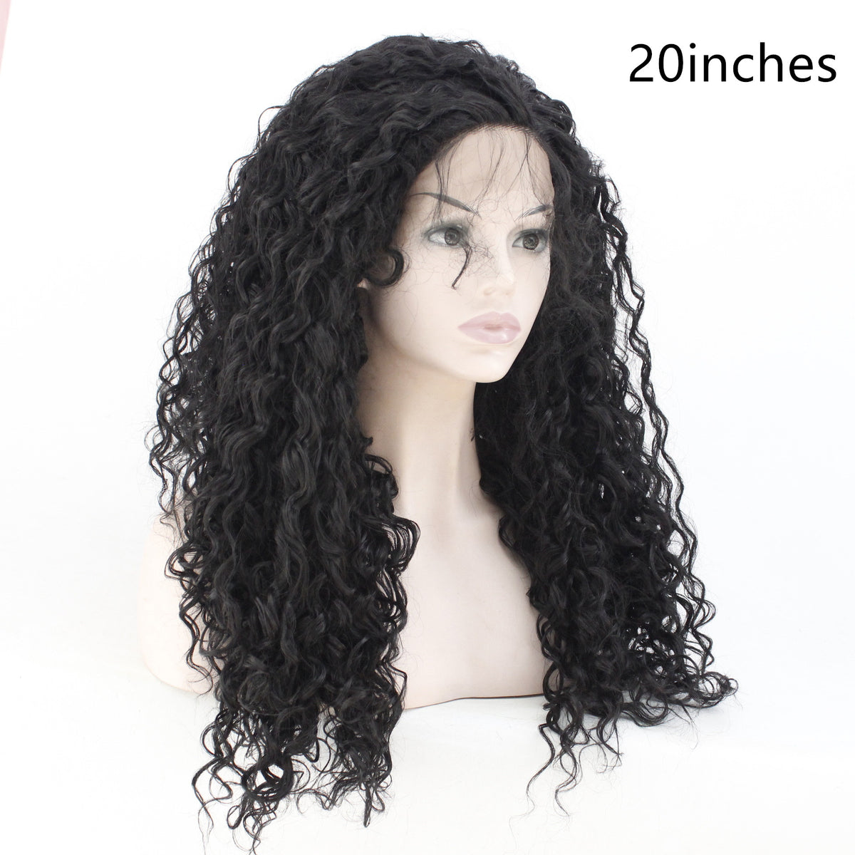 Long Curly Synthetic Wig - Black