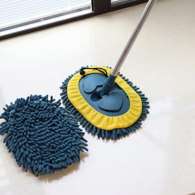 Self-Twisting Chenille Mop for Bathroom Tiles - Blue