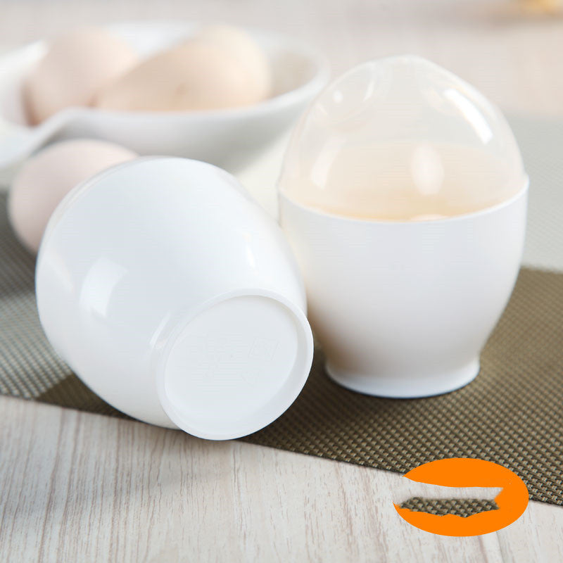 Mini Microwave Egg Cooker Cup - Cute Steamed Egg Maker for Kitchen, White
