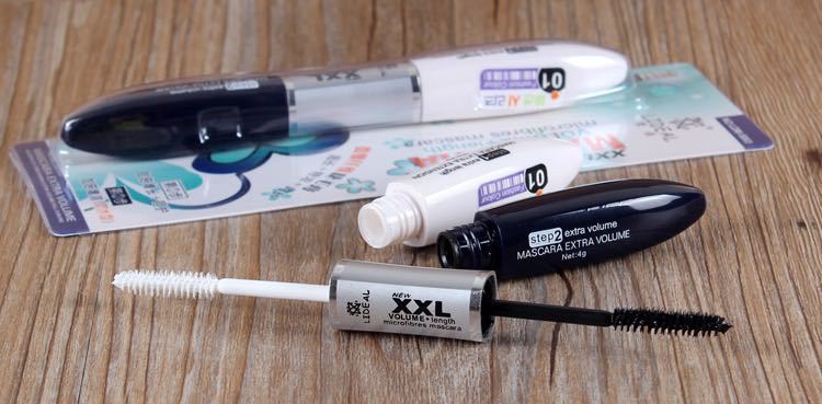 Double-Ended Mascara Black and White Brush Head Thick Eye Makeup
