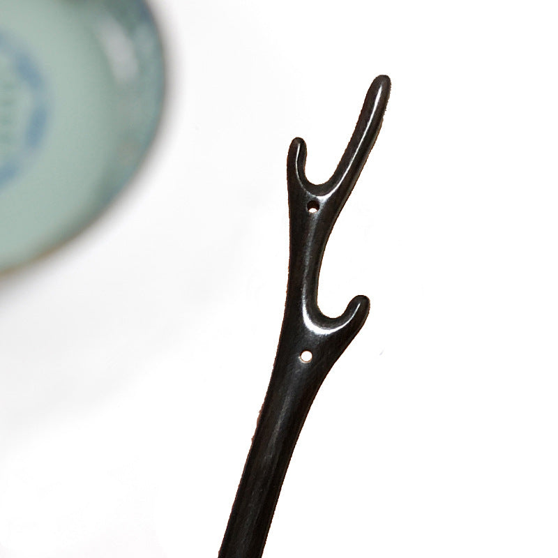 Dragon Horn Ebony Hairpin - Classical Style