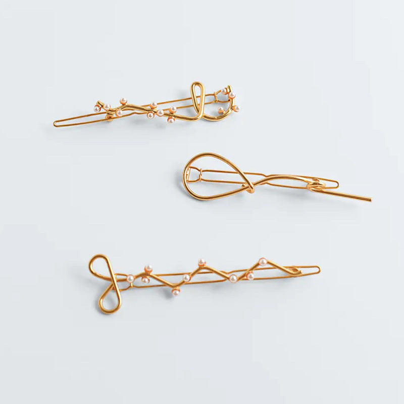 Gold Geometric Side Hair Clip - Women's