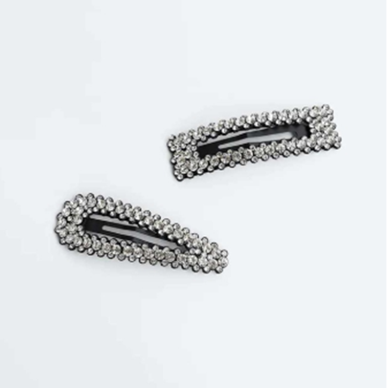 Retro Diamond Hairpin Set - Metal Side Clips Hair Accessories for Women