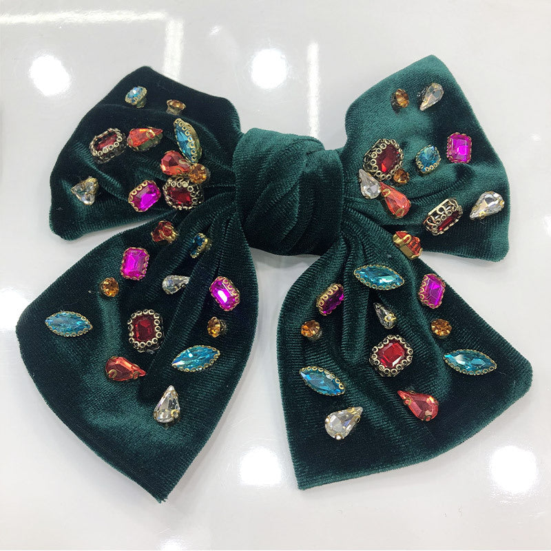 Rhinestone Bow Hair Clip Spring