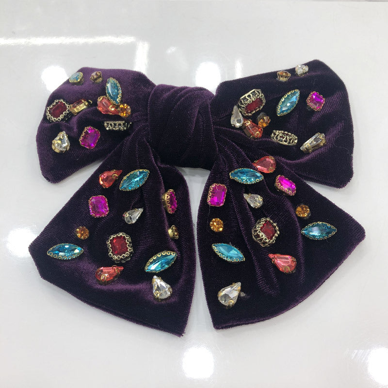 Rhinestone Bow Hair Clip Spring