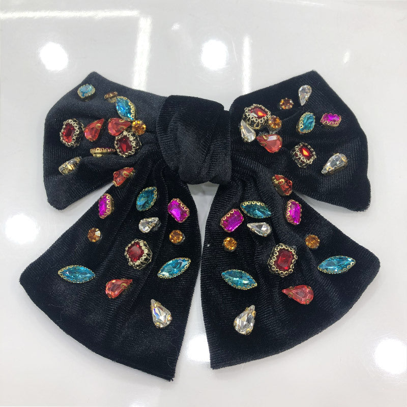 Rhinestone Bow Hair Clip Spring