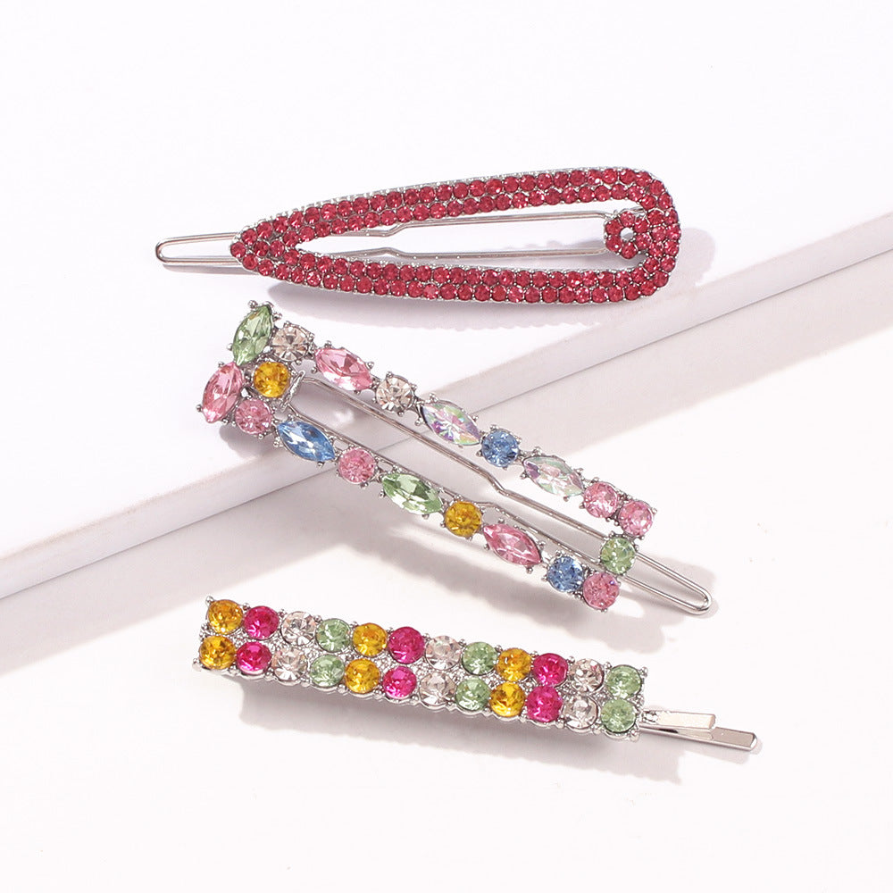Geometric Diamond Hair Clip Set, Colorful