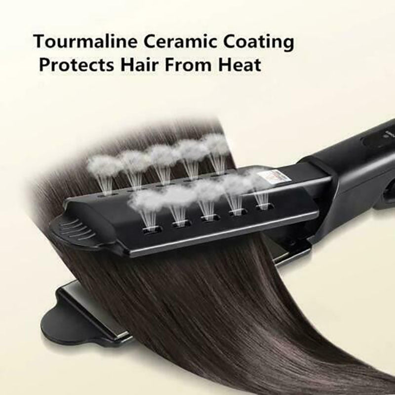Electric Curling Iron for Wet and Dry Hair - Hair Straightener with Bangs US/EU/UK/AU Plug