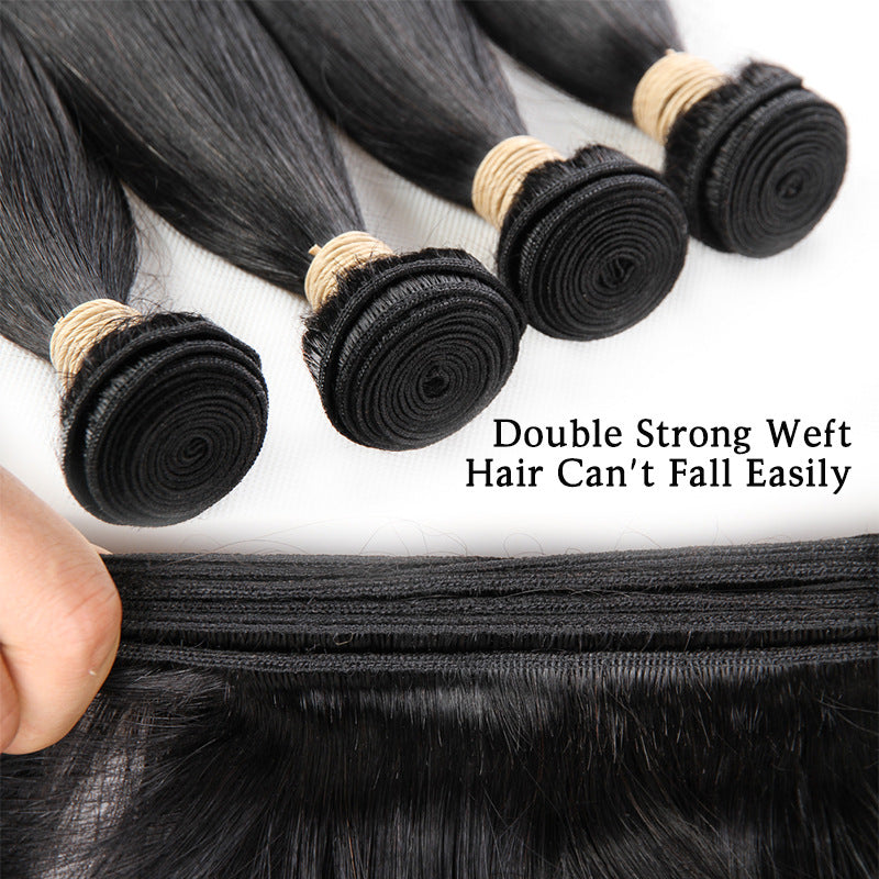 Real Human Hair Wig with Straight Style, Long & Soft Hair for All Face Shapes