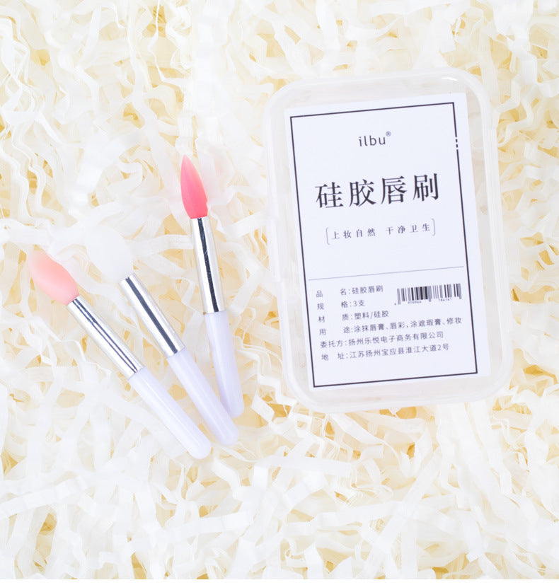 Mini Makeup Brush Set for Lip & Lip Gloss Application - Silicone Lipstick Brush