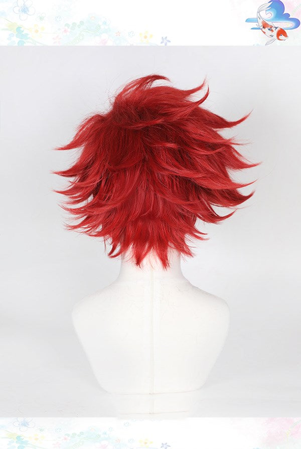 Anime Cosplay Wig Red - Short Hair with Ponytail