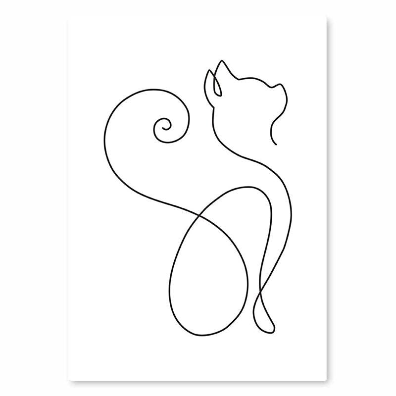 Minimalist Line Art Wall Decor Canvas - Abstract Sofa Living Room Mural